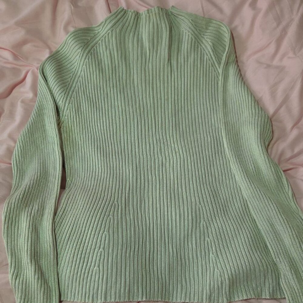 100% silk mock neck sweater size L